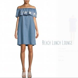 Bohemian Style Off the Shoulder Chambray Dress